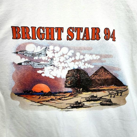 Bright Star 94 Vintage Extremely Rare DS Single‎ Stitch Shirt White USA Size Lg - Picture 2 of 8